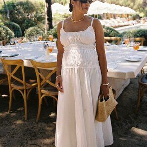 TOBY WHITE COTTON MIDI DRESS
